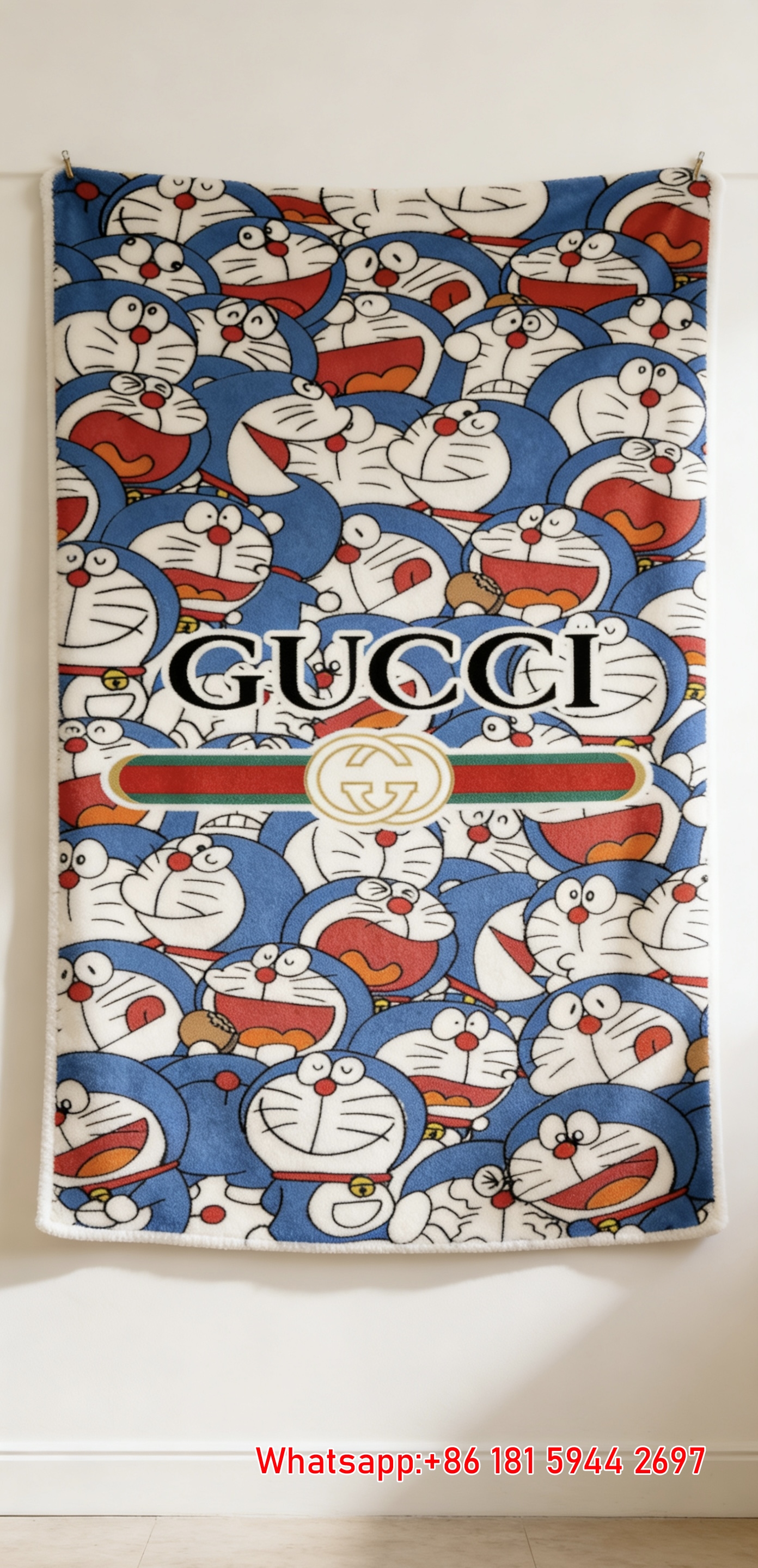 Gucci x Doraemon All-Over Print Throw blankets Doraemon GG Collage Tapestry IMG_2841